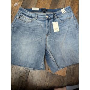 Judy Blue Women's Plus Size 3XL High-Rise Frayed Hem Denim Shorts